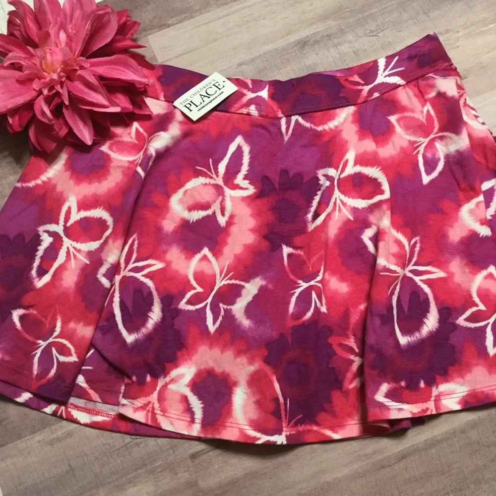 CHILDREN’S PLACE Girls sz X Large Skirt Short Butterflies Pinks White Purples